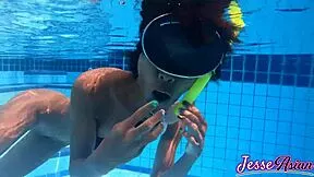 Petite asian skinny ass plugged gaping poolside outdoors