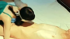 sexy green lingerie wife milks cum with close up blowjob!!