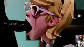 bald pussy judy squirts hard from anal fingering and bbc deepthroat
