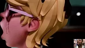 bald pussy judy squirts hard from anal fingering and bbc deepthroat