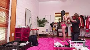 kaitlyn katsaros teases tight wet pussy in sexy outfits backstage
