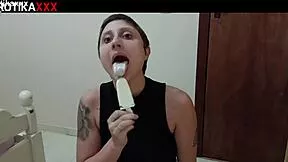 sadira's wet latina mouth slurps big cock before swallowing hot cum load