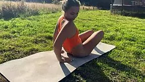 Hot Yoga Babe Sucks Cock Outdoors Publicly