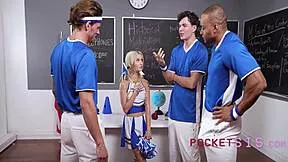 😈 step sis cheerleader dreams of a wild foursome double penetration scheme? 🔥