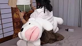 nerdy asian schoolgirl slave spreads shaved pussy for bwc anal domination daddy