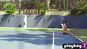 petite noemi moon strips bubble butt for playboy posing