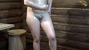 hot russian amateur shoves bottle deep in ass for homemade anal bath fuck