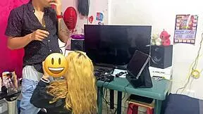 Boss seduces employee in full Spanish dialogue office romp with rough desk pounding and moans