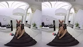 vrpornjack relaxing with cute brunette kristy close up solo masturbation small tits reality vr