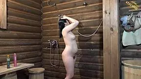 hot russian amateur shoves bottle deep in ass for homemade anal bath fuck