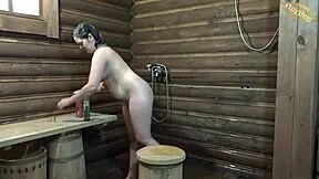 hot russian amateur shoves bottle deep in ass for homemade anal bath fuck