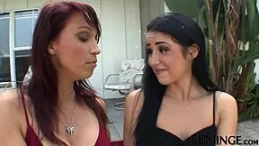 feminge 4k redhead stepmom big tits pussy licked by brunette lesbian fingering strapon scissoring cunilingus mommy