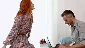 Bf's cock destroys redhead skinny ass missionary style!