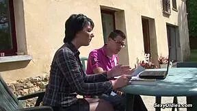 sexy french housewife lucie luke enjoys anal play outdoors in her lush garden
