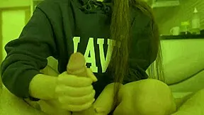 wanna see the girl next door taste sperm from huge cock still clothed?