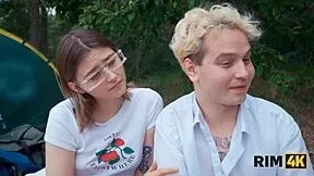 couple's outdoor rimming lesson turns into anal fuck