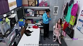 Redhead bitch, you fucking with my stepson? Mall cop punishes in garage