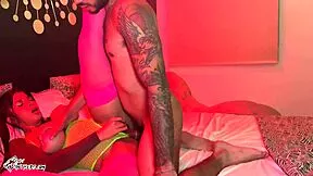 brunette latina big tits girl deepthroats rough then cum in mouth.