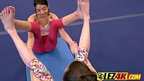 workout turns steamy as tongue dives into her wet pussy
