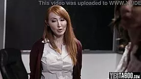 oh man, me and my teen student finger that busty milf stepmom's pussy before we all fuck the mature lesbian teacher senseless