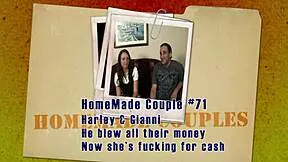 a mature guy pounds his 19-year-old girlfriend's shaved pussy and asshole then licks her small tits before cumming on her tight fishnet-covered ass