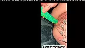 Lologangx Thrills with Anal Toys Butt Plug Fishnets on Train