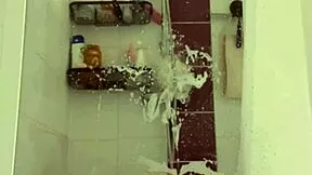 cute teen 18+ soaks her tight shaved pussy and pierced nipples in steamy shower play