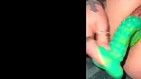 Lologangx Thrills with Anal Toys Butt Plug Fishnets on Train