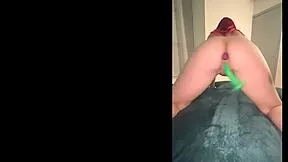 Lologangx Thrills with Anal Toys Butt Plug Fishnets on Train