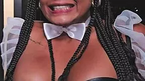 colombian ebony maid milf rides stepson big cock on bed