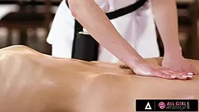 gorgeous babe licks sexy masseuse s juicy pussy in oily 69 during erotic girl massage with spanish subs