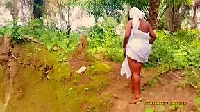 Hey, that BBW African goddess takes bigdick Softkind deep in the bush outdoors!