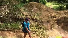 damn university girl lost in forest gets wet pussy fucked hard by two bikers all outdoor styles cumshots 😩💦