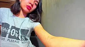 oh man, this sweet brunette ties up her huge natural boobs so tight