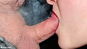 whoa big closeup stream of sperm shooting deep down her throat 💦💦