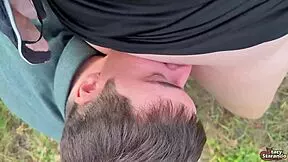 random guy, lick my hairy juicy pussy outdoors in this dirty social experiment!