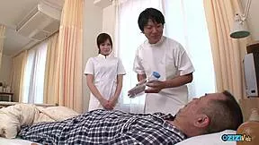 nurse's big ass and puffy clit tempt doctor for deepthroat cum in mouth hospital sex