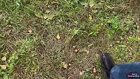 random guy, lick my hairy juicy pussy outdoors in this dirty social experiment!