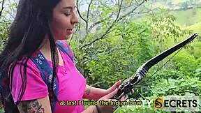 a stranger tricked innocent april into wet outdoor cowgirl on his monster cock, tattooed latina moans