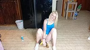omg my tight pussy takes powerdrill dildo extreme insertion