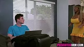 Freaky stepgranny rims and fucks young cock hard in taboo play