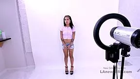 hey this hot model spreads wide for cock in her audition right?