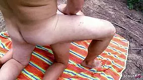 Older guy bends blonde bbw over for risky outdoor doggy pounding her bouncy naturals