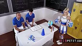 innocent petite cheerleader gangbanged first time at varsity tryouts