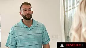 cute blonde babysitter gets roughly banged doggystyle by boss