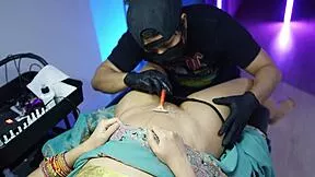 Tattoo Artist Pounds Shaved Asian Pussy to Non-Stop Screaming Squirts!