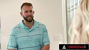 cute blonde babysitter gets roughly banged doggystyle by boss