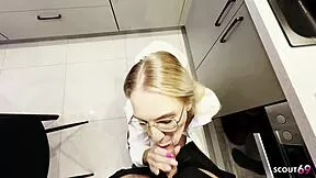 will german teen's tight ass take kitchen creampie?