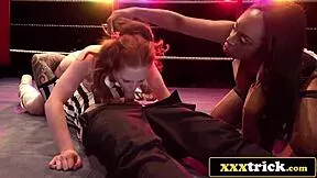 headmistress and fiery redhead teen wrestlers lock in wild threesome pound