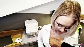 will german teen's tight ass take kitchen creampie?